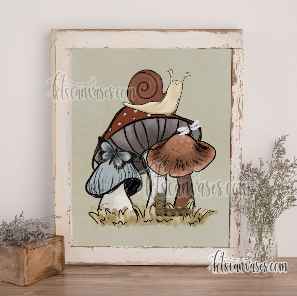 Mushroom Snail Art Print