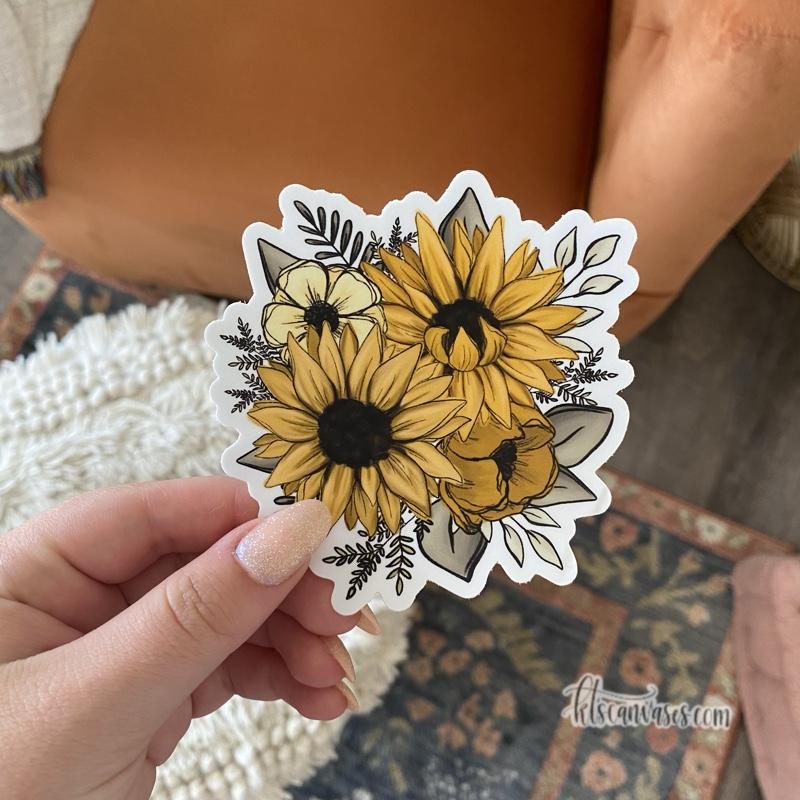 Sunflower Florals Sticker