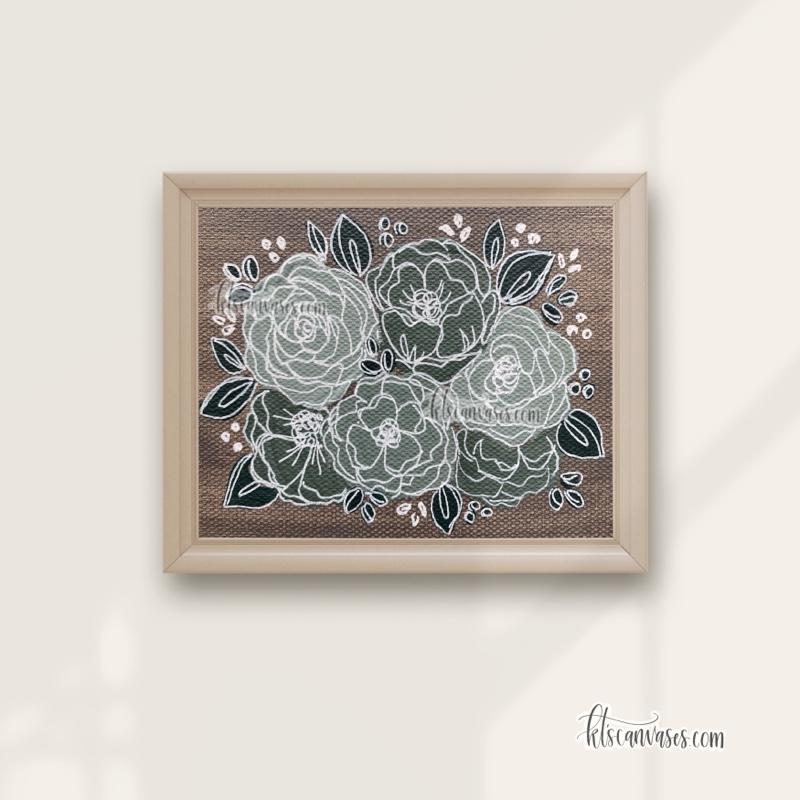 Mint + Teal Florals Art Print