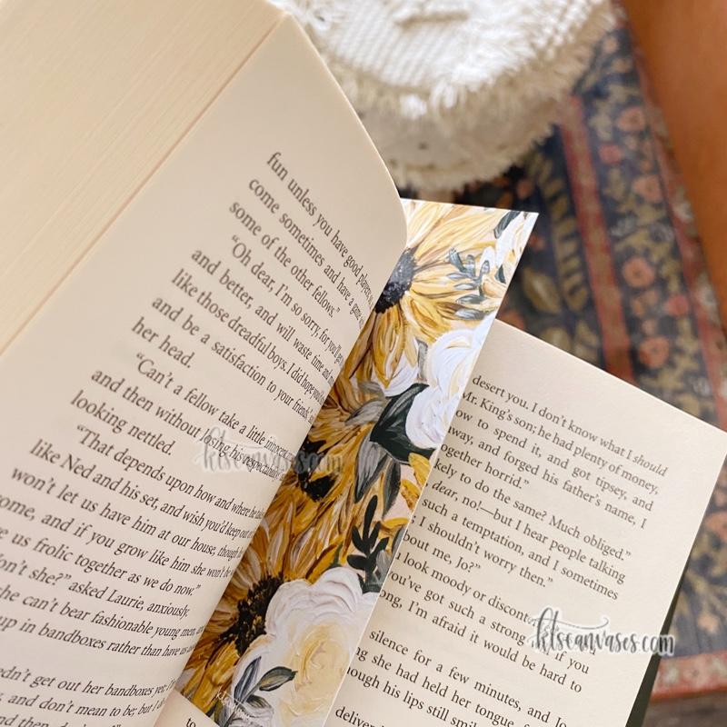 Sunflower Floral Double Sided Bookmark