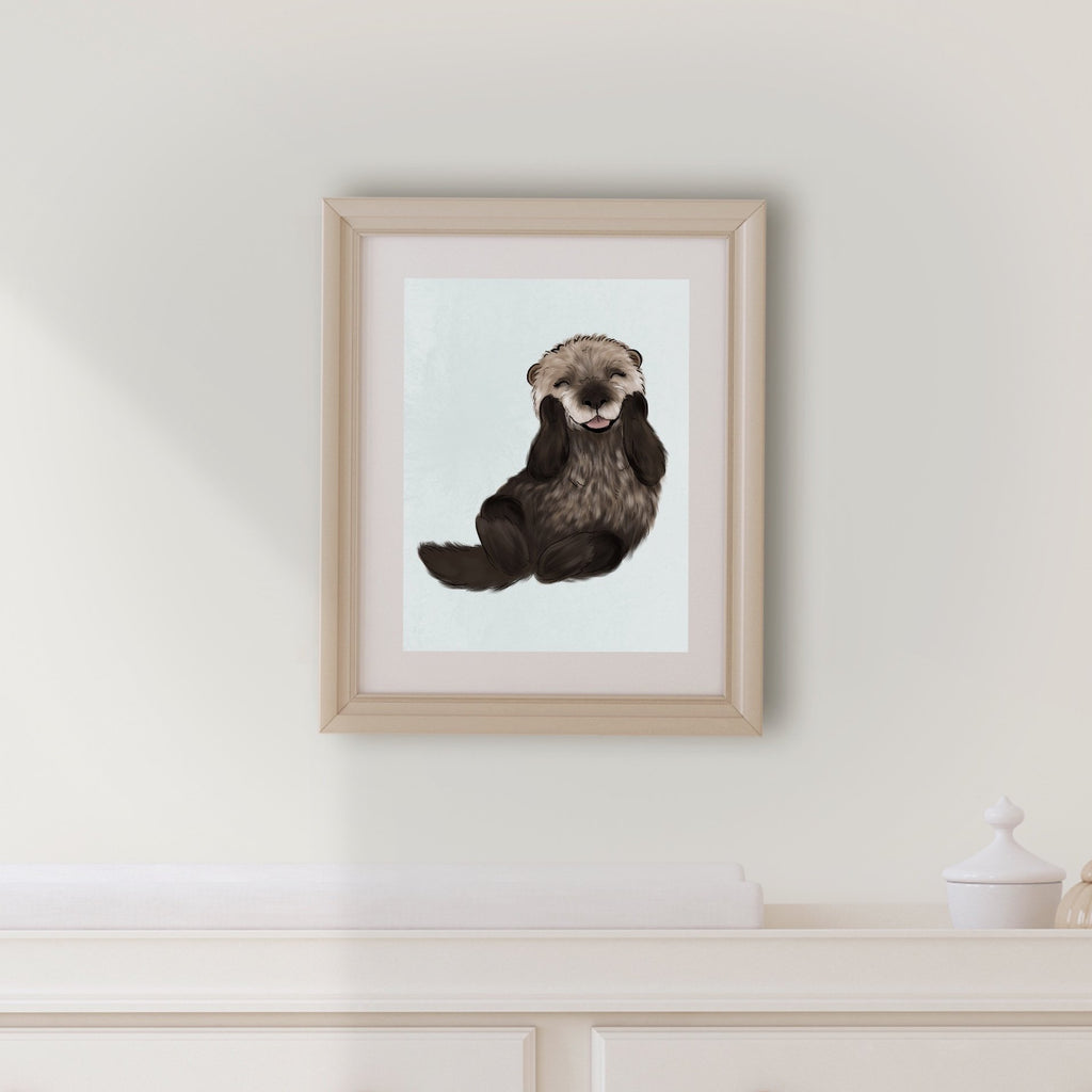 Baby Sea Otter Art Print