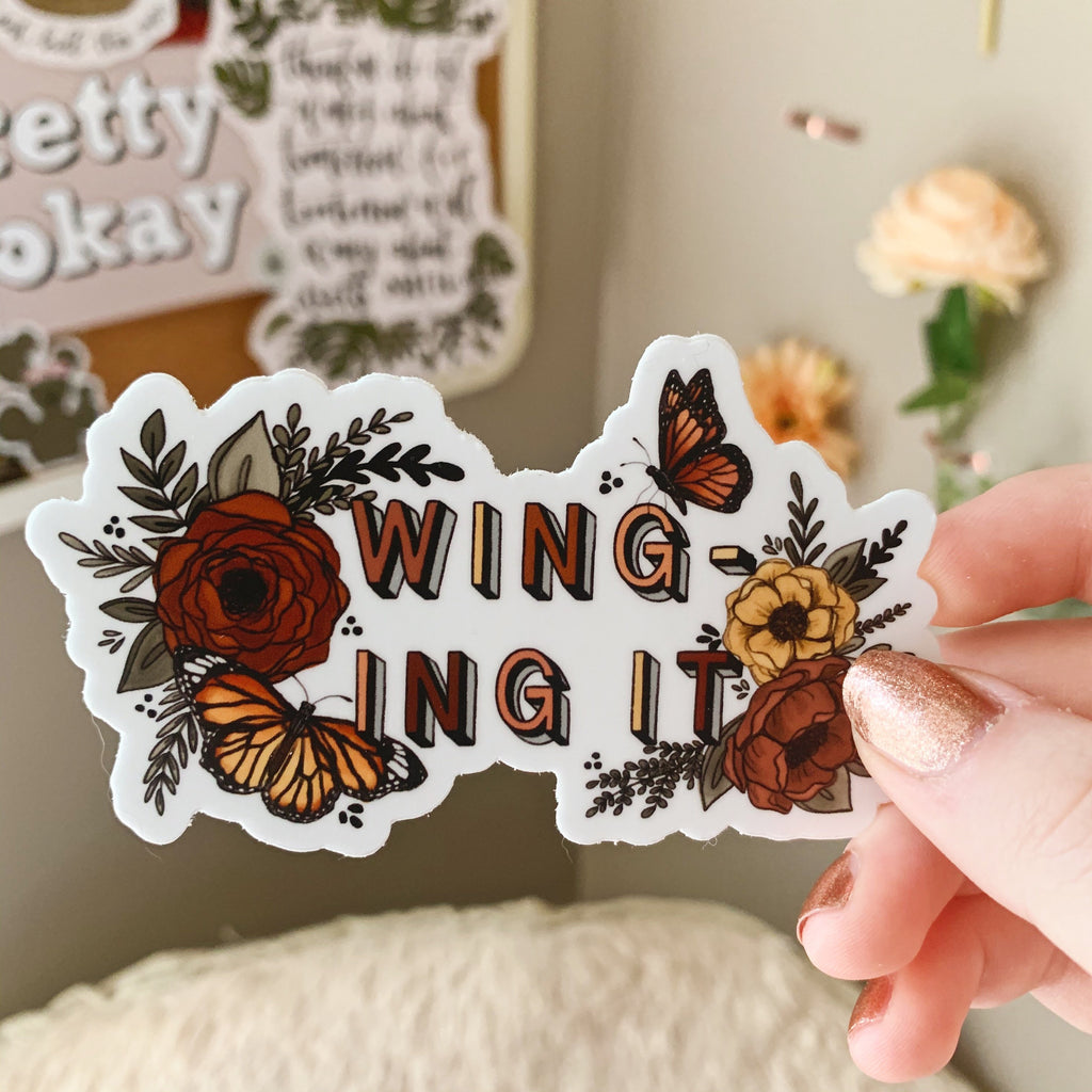 Winging It Butterfly Florals Sticker