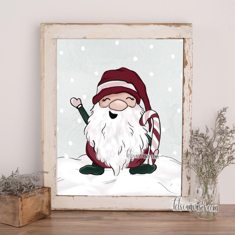 Jolly the Christmas Gnome Art Print