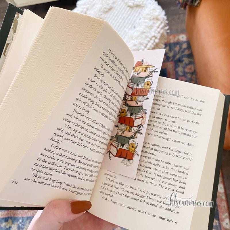 Floral Books Double Sided Bookmark
