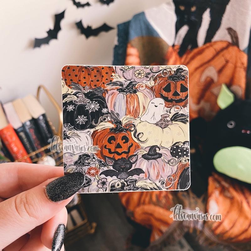 Spooky Pattern Pumpkins Sticker