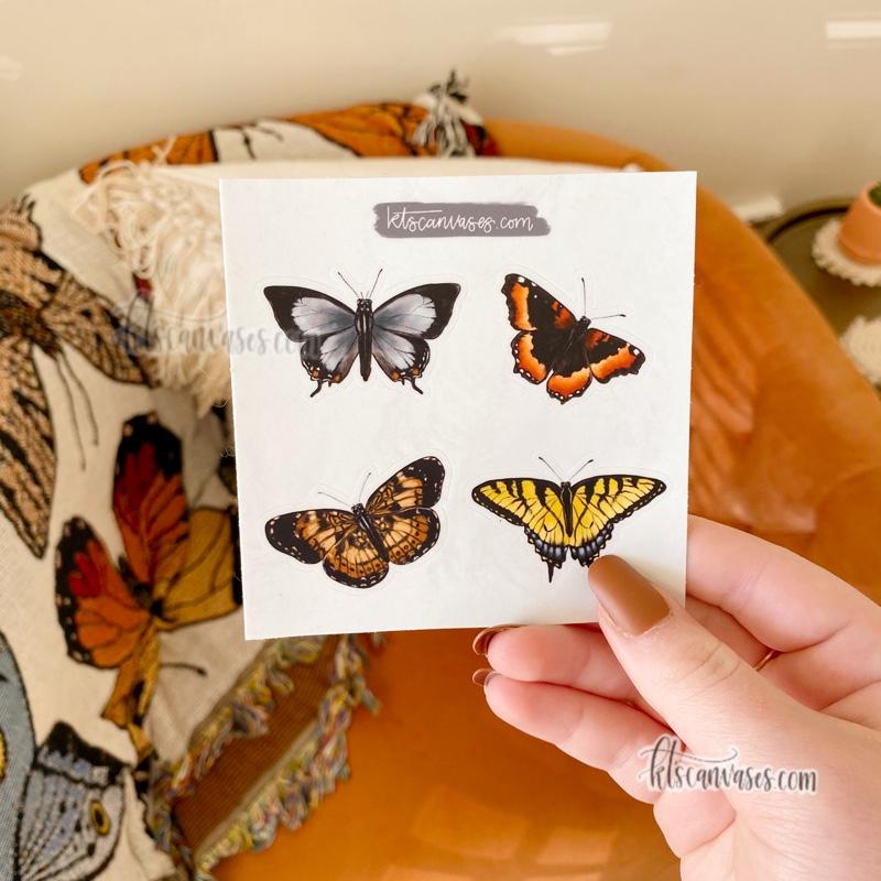 Garden Butterfly Set of 4 Mini Stickers (1 sheet)