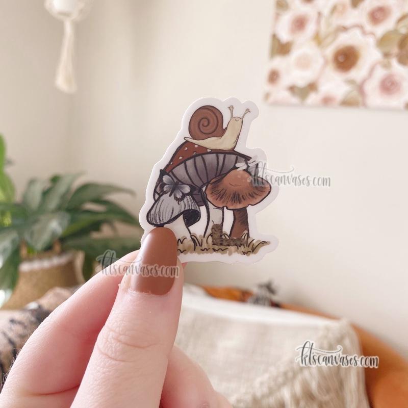 Mini Mushroom Snail Sticker
