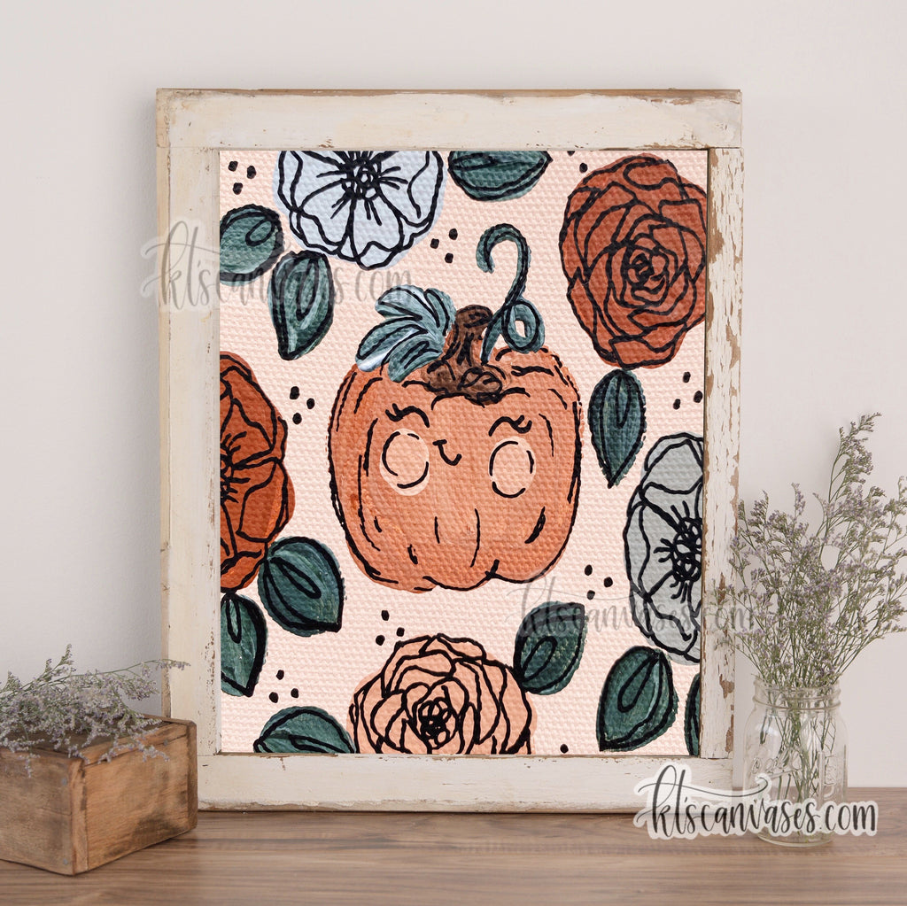 Little Pumpkin Floral Art Print
