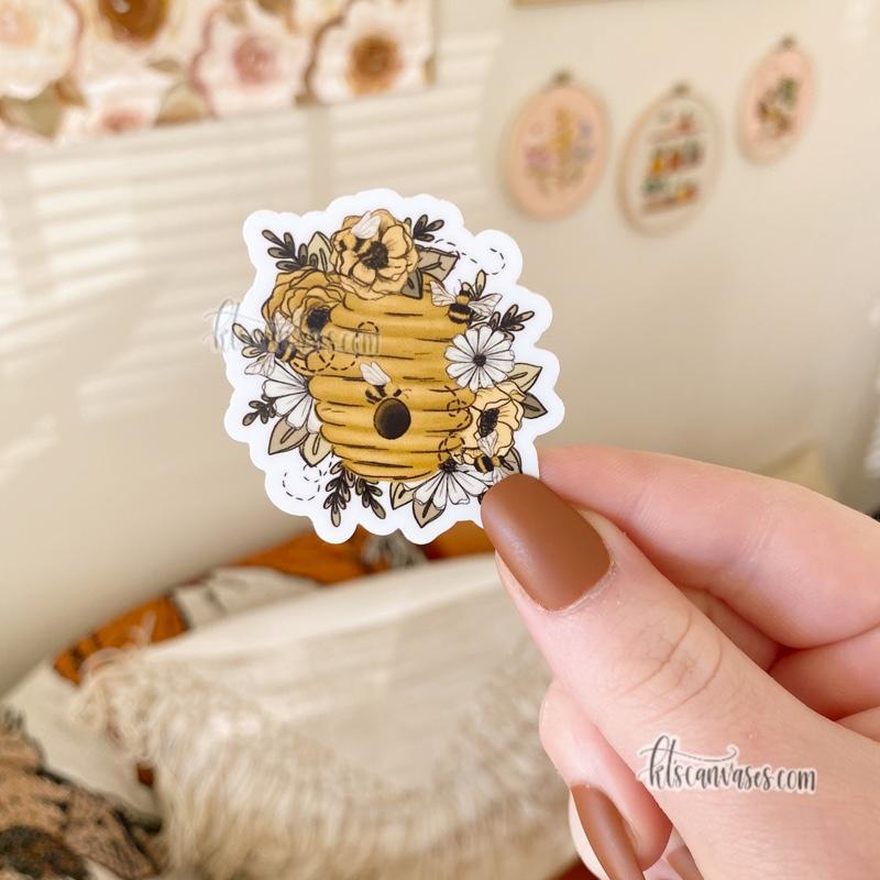 Mini Floral Beehive Sticker