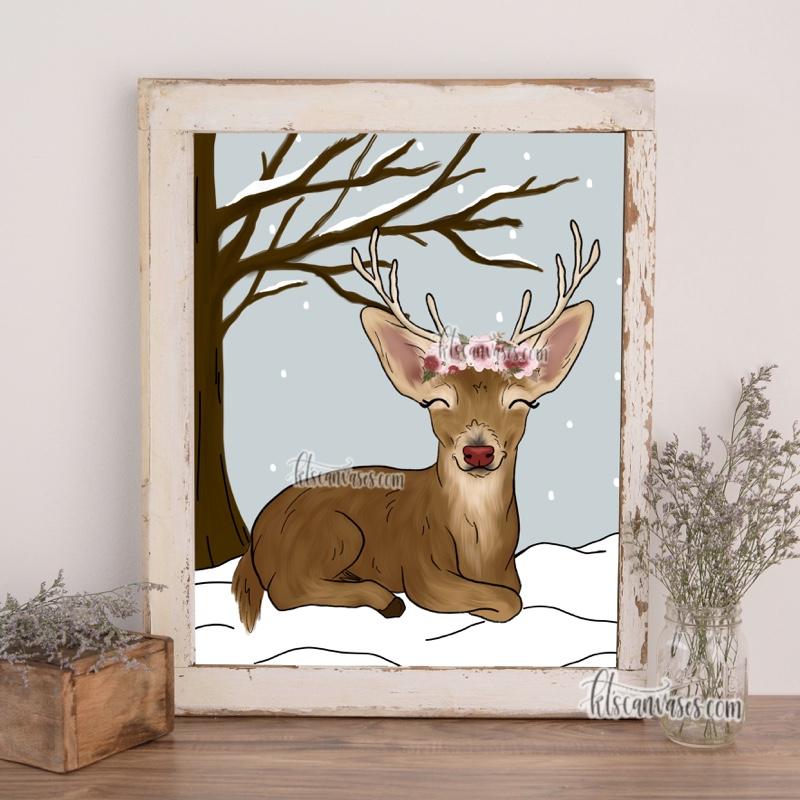 Christmas Reindeer Art Print