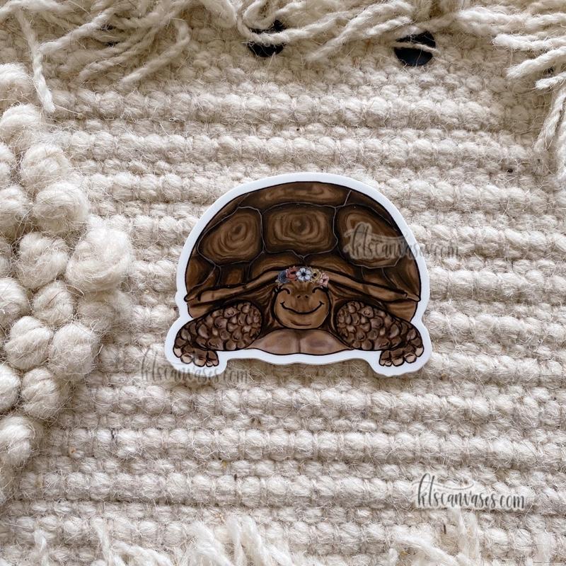 Floral Crown Tortoise Sticker
