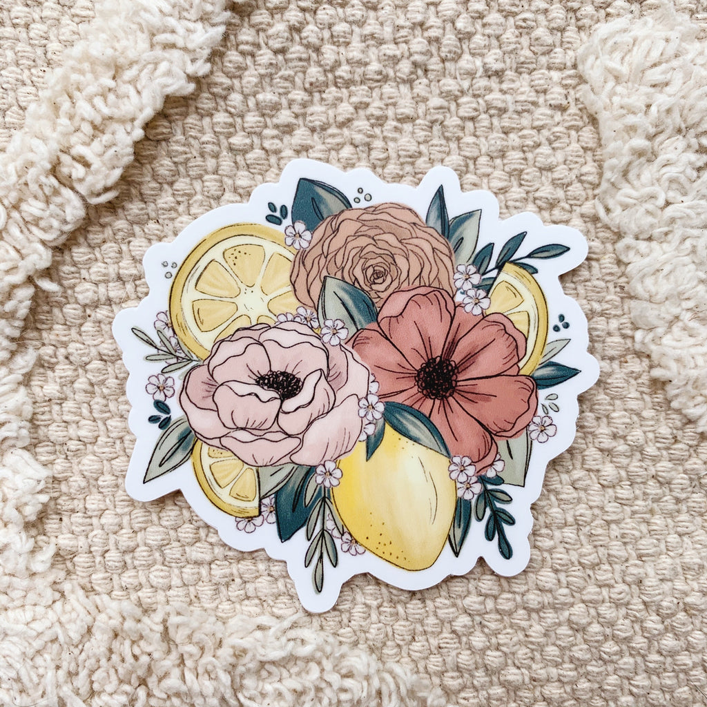 Lemon Florals Sticker