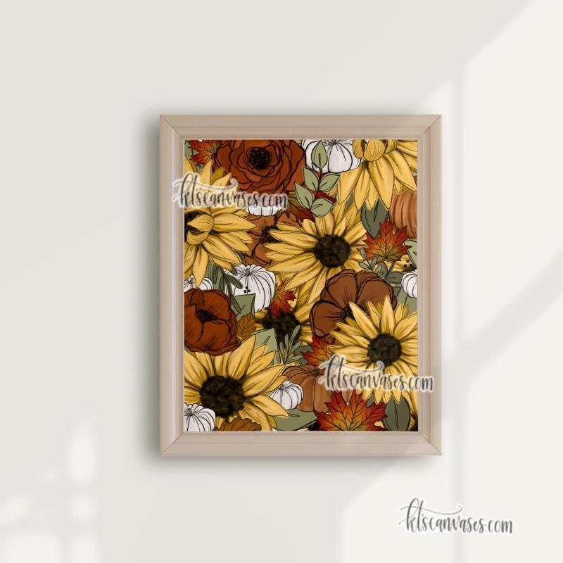 Fall Sunflower Florals Art Print