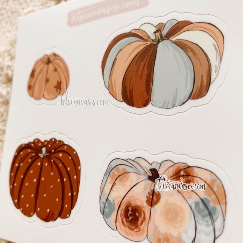 Fun Pumpkin Set of 4 Mini Stickers (1 sheet)