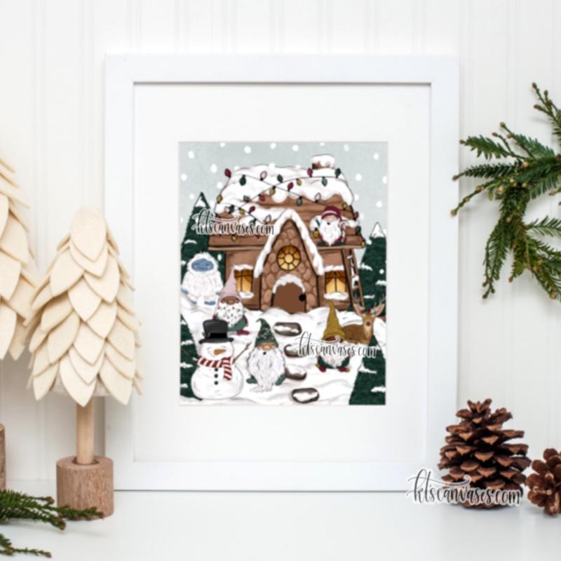 Christmas Cottage Art Print