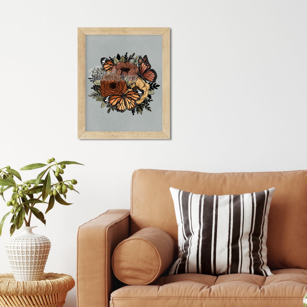 Butterfly Florals Art Print
