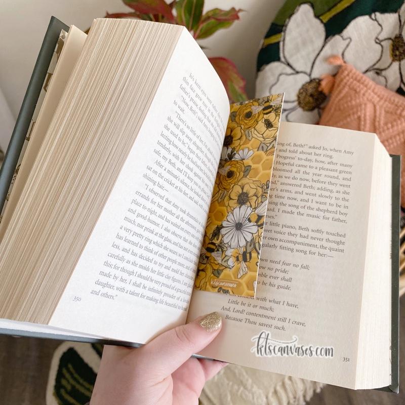 Honeybee Florals Double Sided Bookmark
