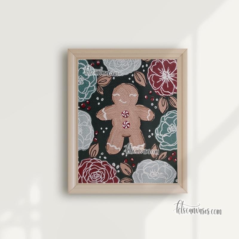 Little Gingerbread Man Art Print (Teal)