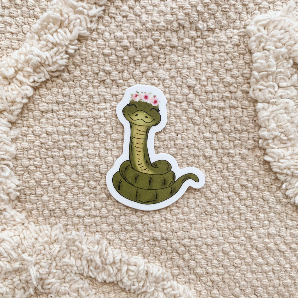 Mini Floral Crown Snake Sticker
