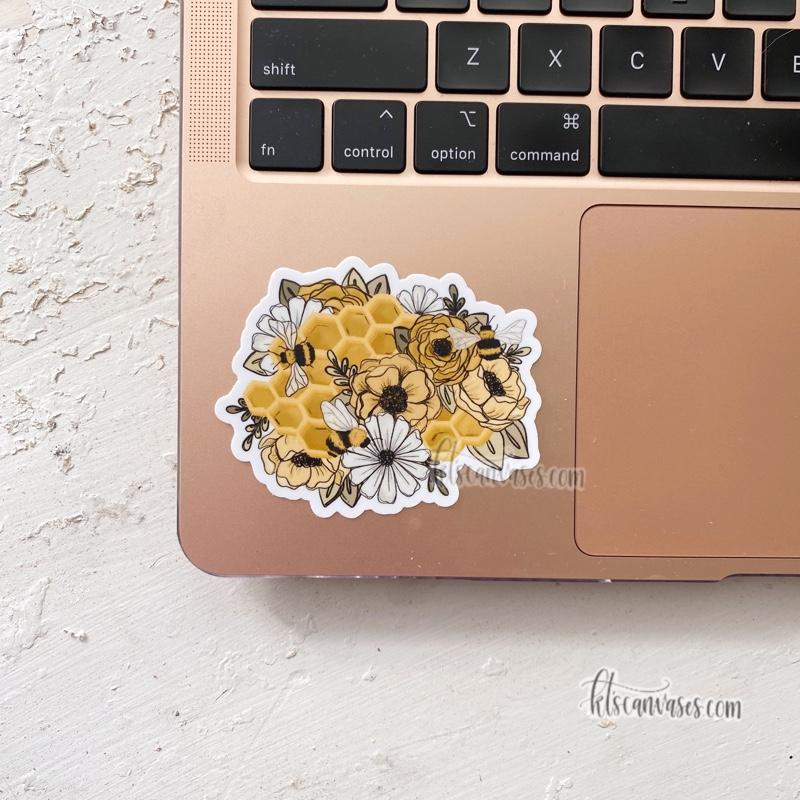 Floral Honeycomb Sticker