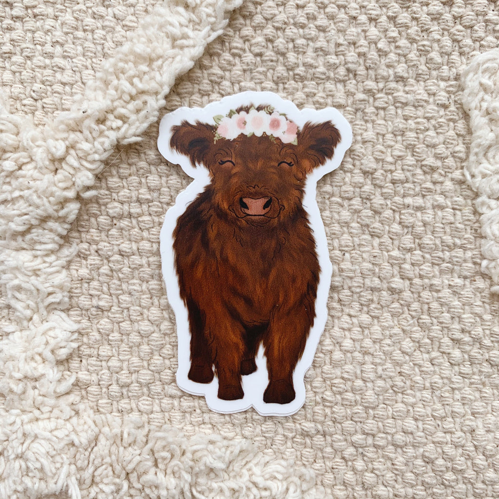 Baby Highland Cow Sticker