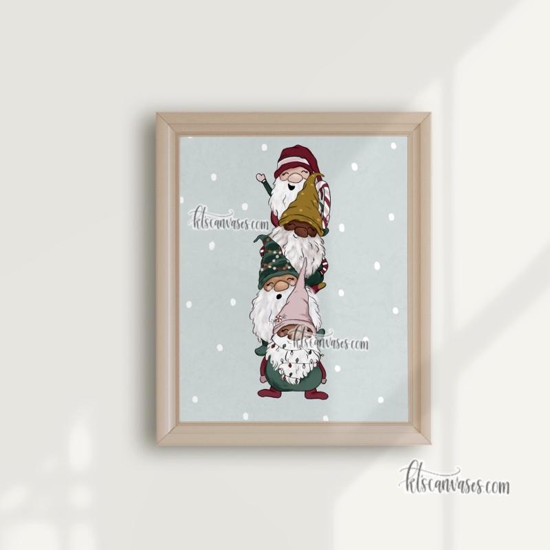 Christmas Gnomes Art Print (Vertical)