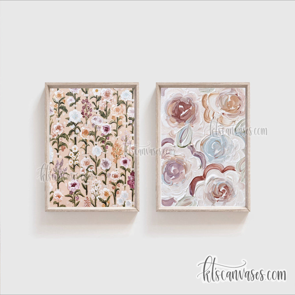 Colorful Flower Wall Set of 2 Art Prints