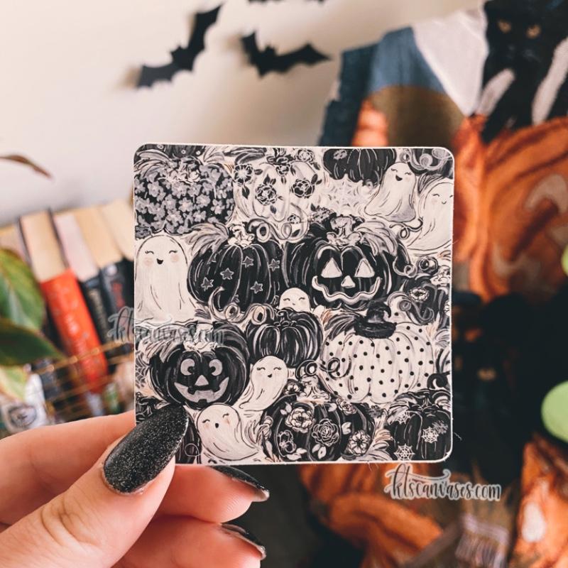 Ghostly Pattern Pumpkins Sticker