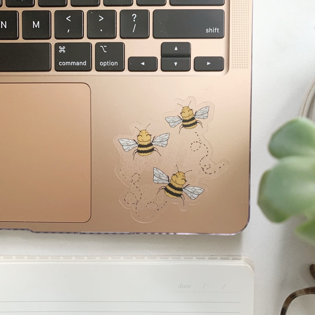 Bee Trio CLEAR Sticker
