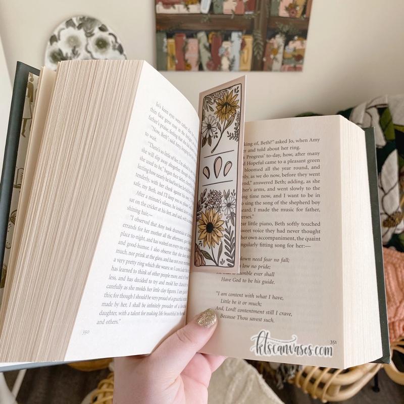 Detailed Florals Double Sided Bookmark