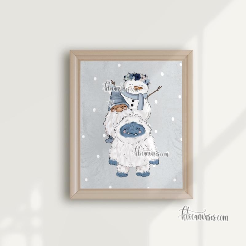 Frosty Friends Art Print
