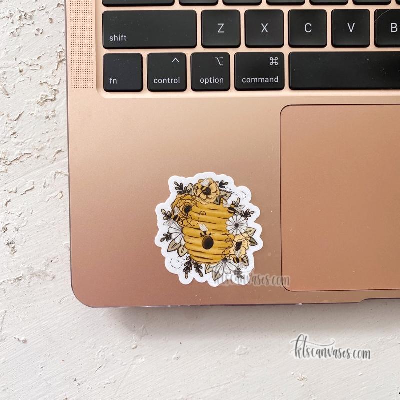 Mini Floral Beehive Sticker