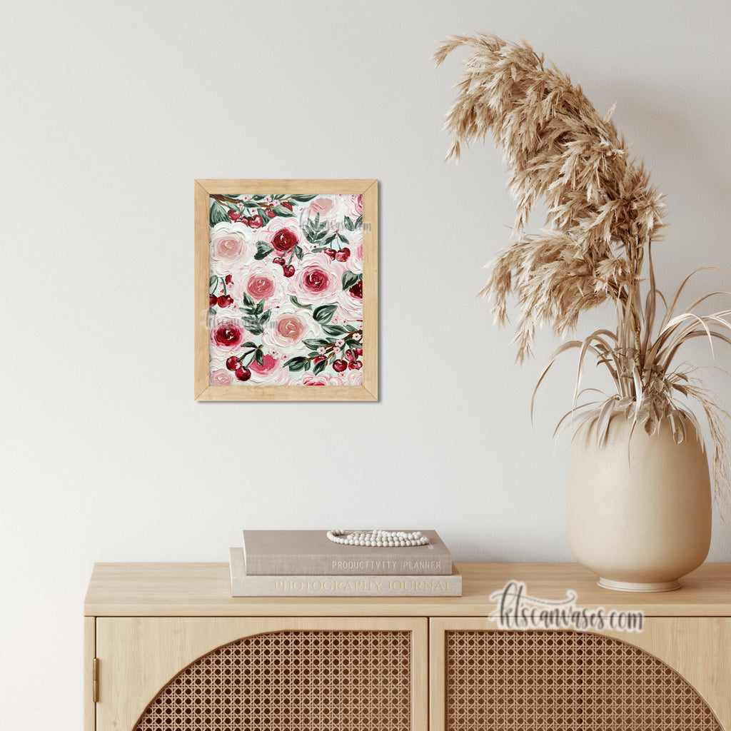 Cherry Florals Art Print