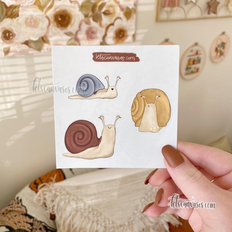 Little Snails Set of 4 Mini Stickers (1 sheet)