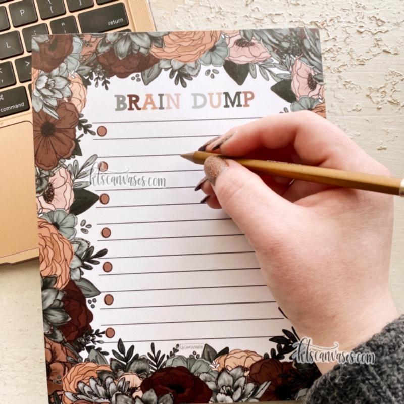 Brain Dump Succulent Floral Notepad (7 x 9 in.)