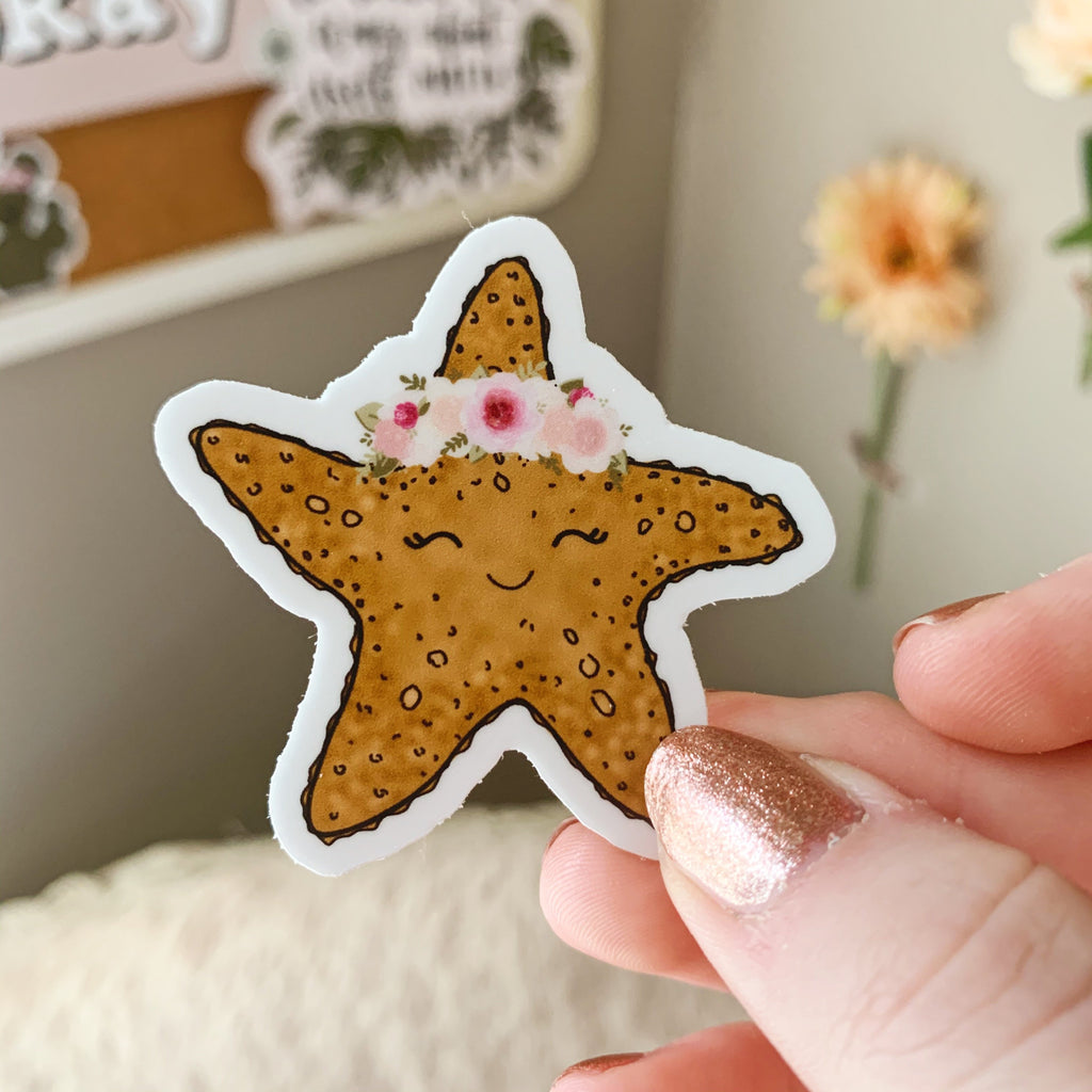 Mini Floral Crown Starfish Sticker