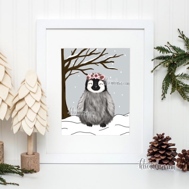 Christmas Penguin Art Print