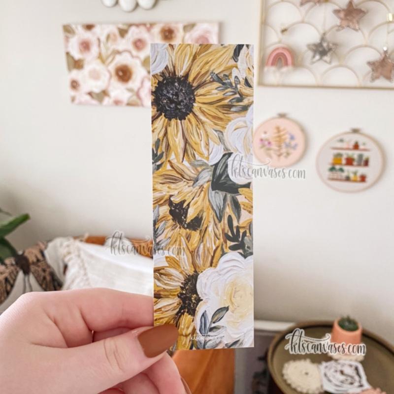Sunflower Floral Double Sided Bookmark
