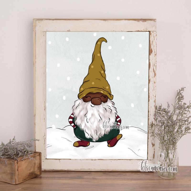 Jingles the Christmas Gnome Art Print