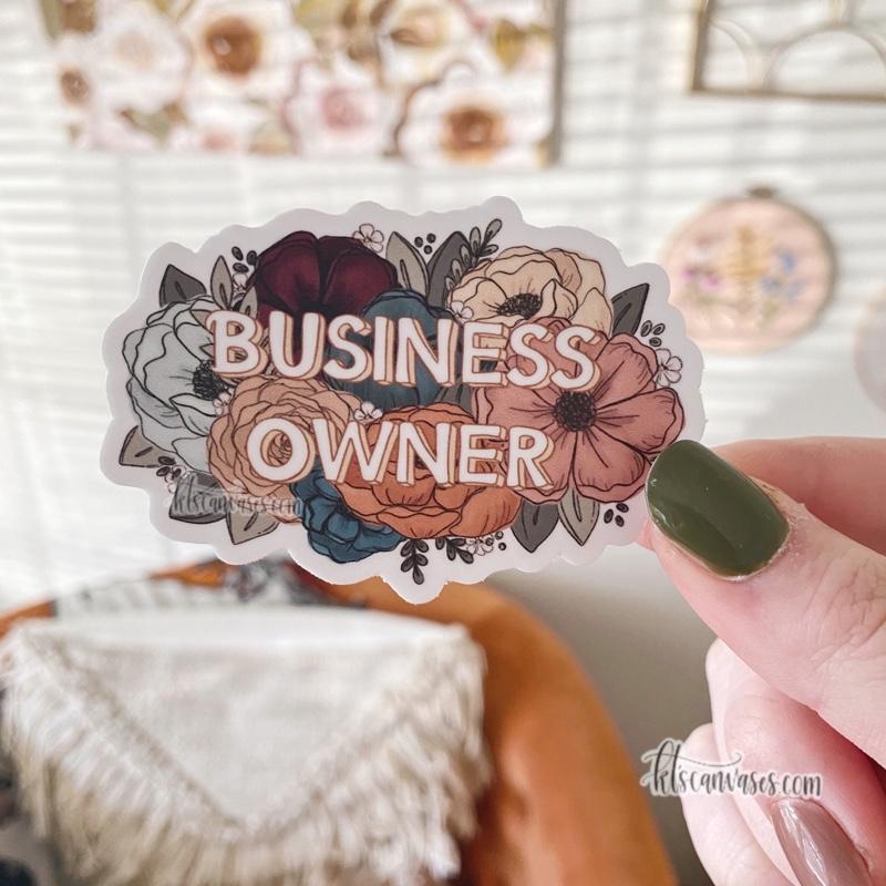 Business Owner Florals Sticker