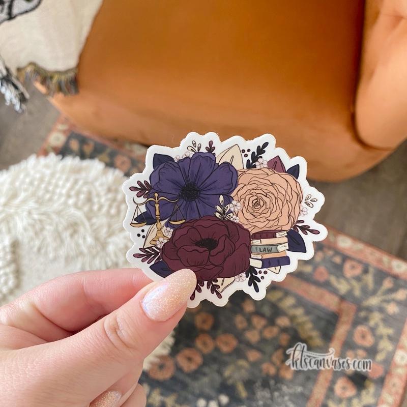 Legal Professional Inspired Florals Sticker