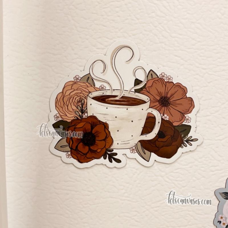 Coffee Florals Magnet
