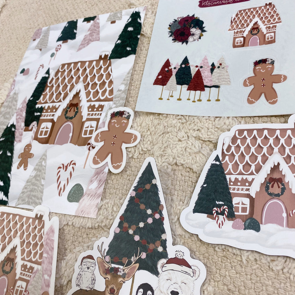Gingerbread House Art Print Bundle Set of 6