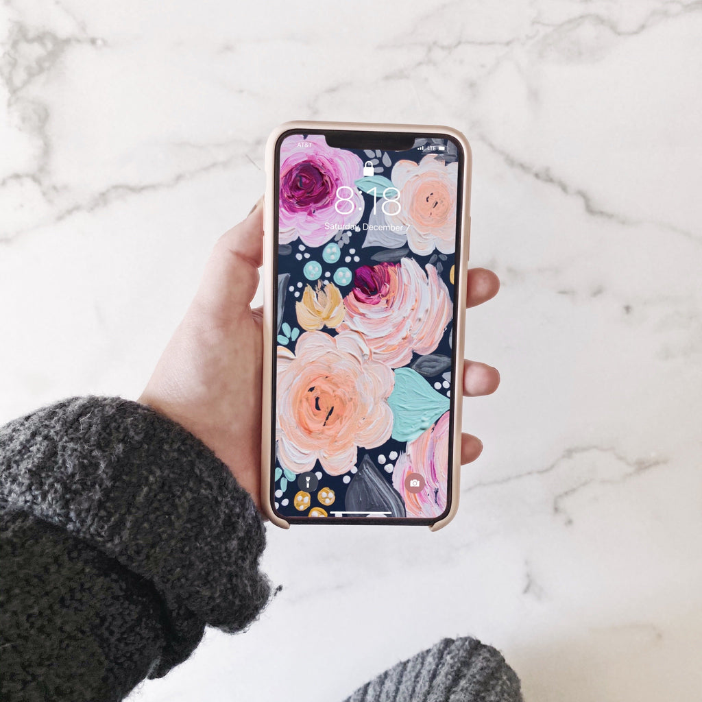 Painted Florals Phone Wallpaper (Digital Download)