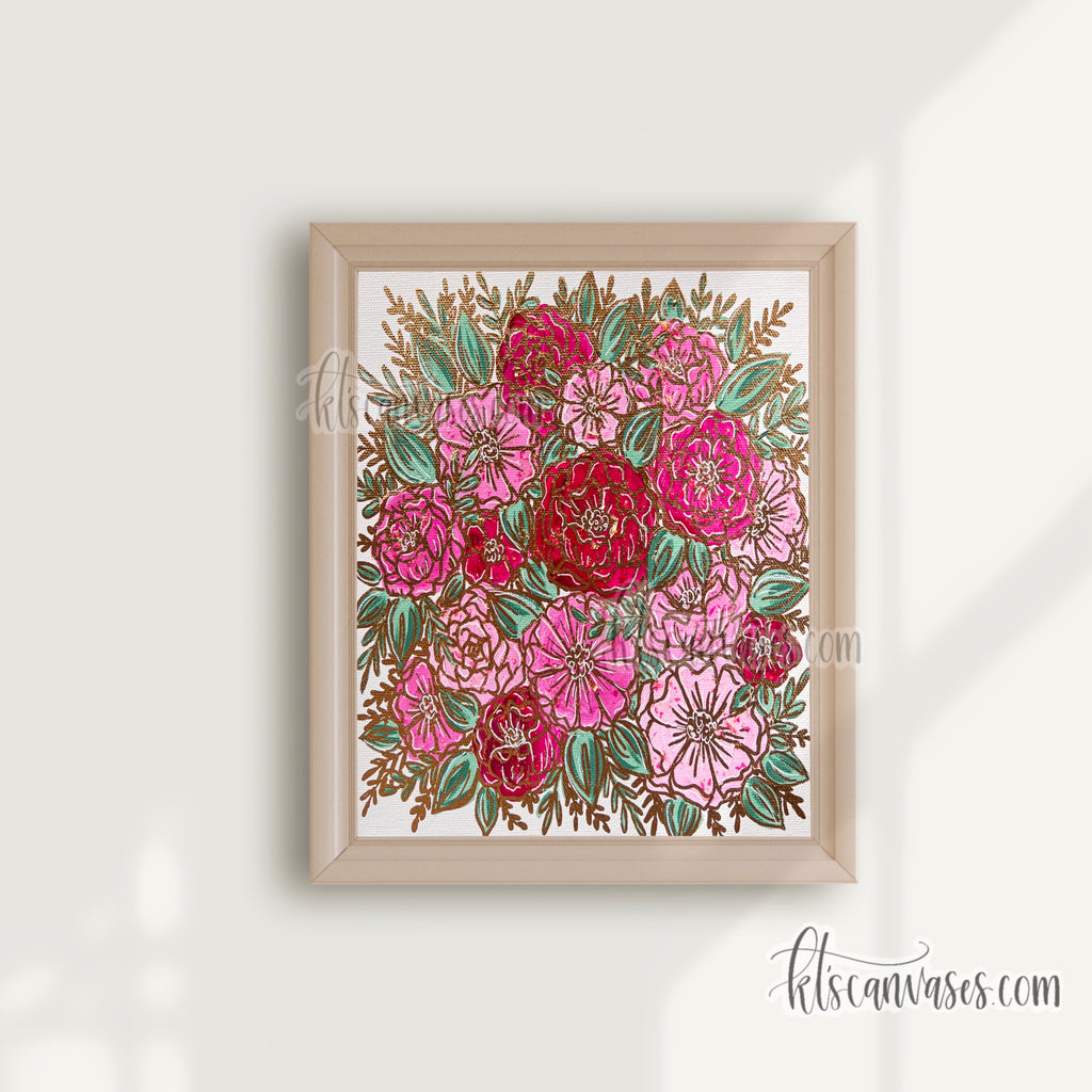 Shining Pink Florals Art Print