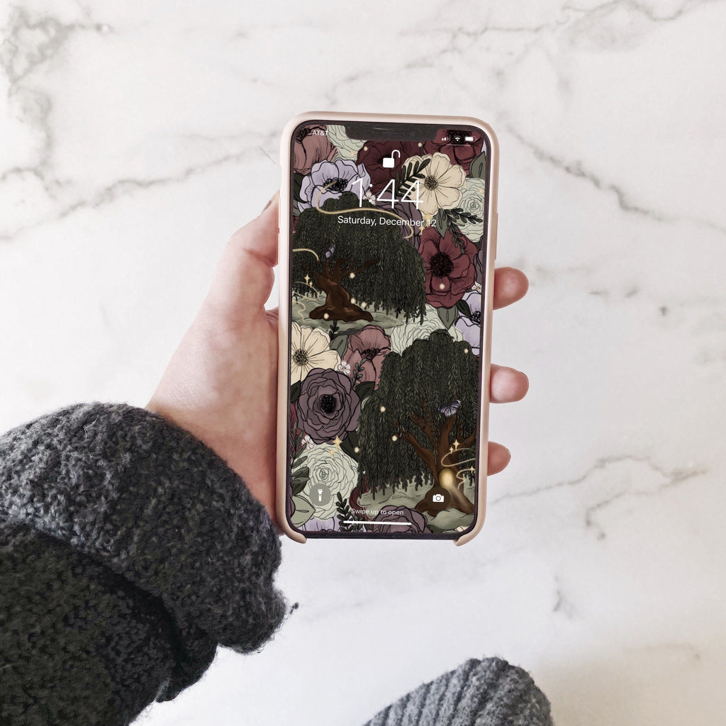 Whimsical Willow Florals Phone Wallpaper (Digital Download)