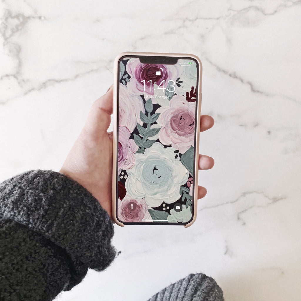 Berry Florals Phone Wallpaper (Digital Download)