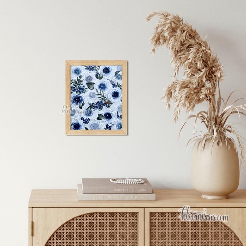 Blueberry Florals Art Print