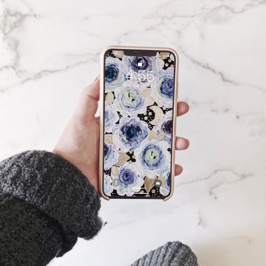 Starry Florals Phone Wallpaper (Digital Download)
