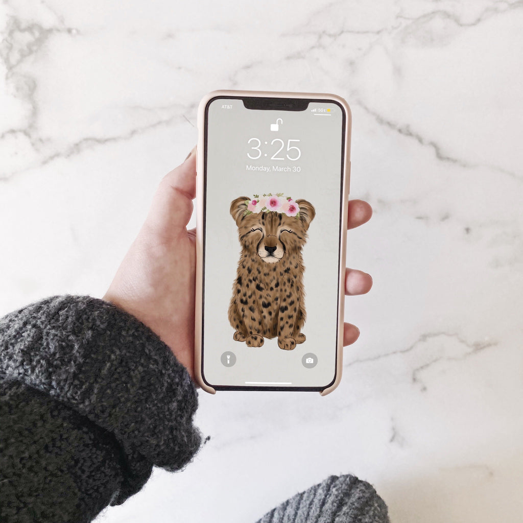 Baby Cheetah Phone Wallpaper (Digital Download)